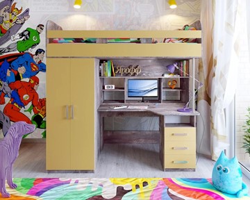 Детская кровать-шкаф Аракс, каркас Бетон, фасад Зира в Омске