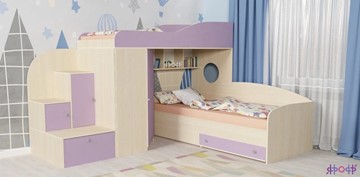 Детская кровать-шкаф Кадет-2, корпус Дуб, фасад Ирис в Омске