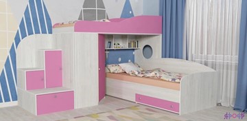 Детская кровать-шкаф Кадет-2, корпус Винтерберг, фасад Розовый в Омске