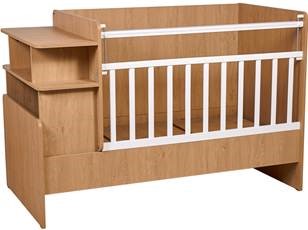 Кроватка-трансформер детская Polini kids Ameli 1150, белый-натуральный, серия Ameli в Омске