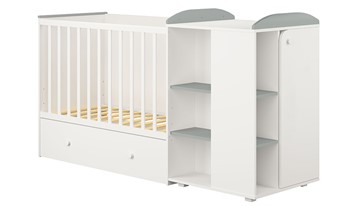 Детская кровать-шкаф с комодом POLINI Kids Ameli 800 Белый / Серый, серия AMELI в Омске