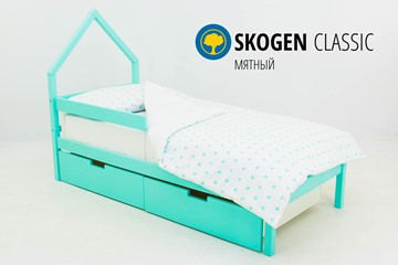 Детская кровать-домик мини Skogen мятная в Омске