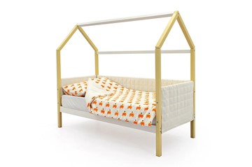 Детская кровать-домик «Svogen бежево-белый» мягкая в Омске