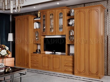 Гостиный гарнитур Альберт со шкафами, глянцевый в Омске