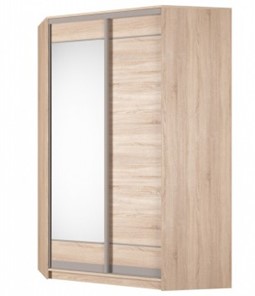 Шкаф угловой Аларти (YA-230х1400(602) (10) Вар. 5; двери D1+D2), с зеркалом в Омске