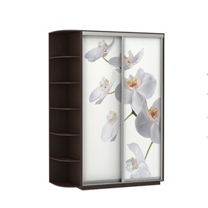 Шкаф Экспресс 1500x600x2200, со стеллажом, Орхидея белая/венге в Омске