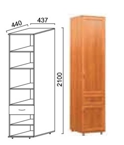 Шкаф 2-х дверный Александра-1, ПР-4, шимо светлый, МДФ с кожзамом в Омске