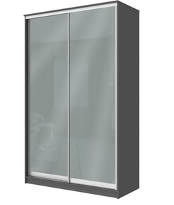 Шкаф 2-х дверный Хит-22-12-22 с цветным стеклом, средне-серый 074, Графит в Омске