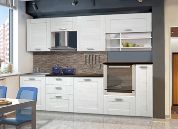 Модульный кухонный гарнитур Квадро 2700, цвет Белая лиственница в Омске