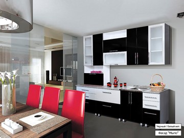 Кухонный гарнитур Мыло 224 2600, цвет Черный/Белый металлик в Омске
