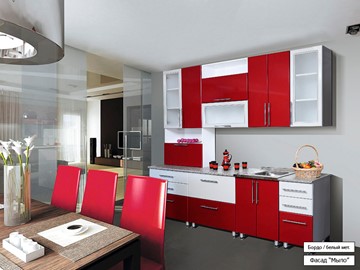 Модульный кухонный гарнитур Мыло 224 2600, цвет Бордо/Белый металлик в Омске