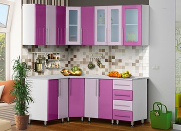 Кухонный угловой гарнитур Мыло 224 1800х1400, цвет Виолетта/Сирень в Омске