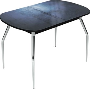 Обеденный раздвижной стол Ривьера исп.2 хром №5 (Exclusive h149/черный) в Омске