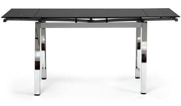 Стеклянный обеденный стол CAMPANA ( mod. 346 ) металл/стекло 70x110/170x76, хром/черный арт.11413 в Омске