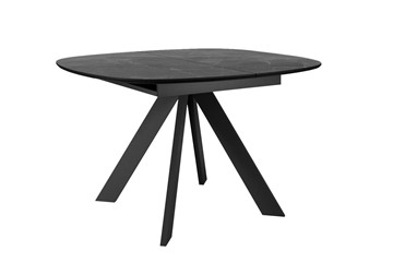 Керамический кухонный стол DikLine BK100 Керамика Черный мрамор/подстолье черное/опоры черные в Омске