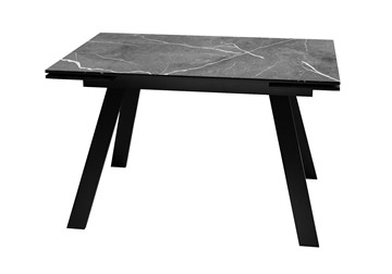 Керамический обеденный стол DikLine DKL140 Керамика Черный мрамор/опоры черные (2 уп.) в Омске