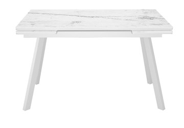 Керамический стол DikLine SKA125 Керамика Белый мрамор/подстолье белое/опоры белые (2 уп.) в Омске