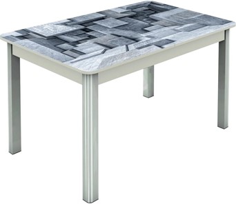 Кухонный стол раскладной Гамбург исп.1 ноги метал. крашеные №23, Фотопечать (Текстура №74) в Омске