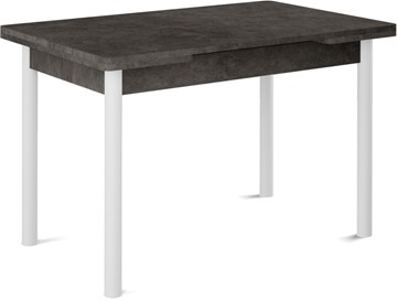 Кухонный стол раскладной Кубика Милан-2 EVO, ноги белые, серый камень в Омске