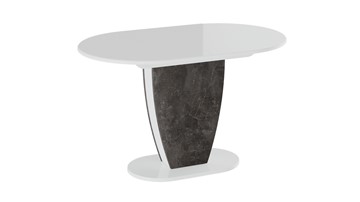 Кухонный овальный стол Монреаль тип 1 (Белый глянец/Моод темный) в Омске