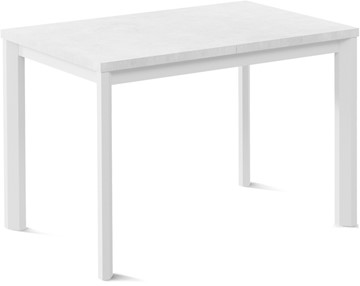 Кухонный стол раскладной Нагано-1L (ноги металлические белые, белый цемент) в Омске