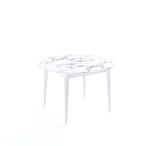 Круглый стол на кухню Kenner W1200 (Белый/Мрамор белый) в Омске
