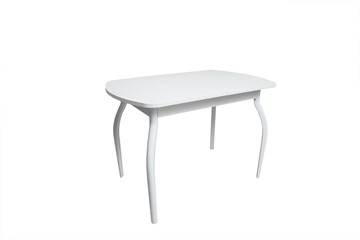 Маленький кухонный стол ПГ-01СТ белое/белое/крашенные фигурные в Омске