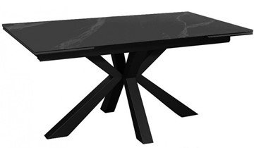 Керамический стол раздвижной DikLine SFE140 Керамика Черный мрамор/подстолье черное/опоры черные (2 уп.) в Омске