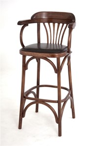 Барный стул 750 мягкий (средний тон, экокожа коричневая) в Омске