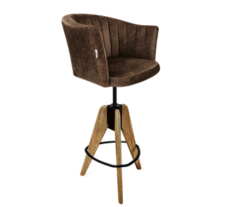 Барный стул SHT-ST42-1 / SHT-S92 (кофейный трюфель/браш.коричневый/черный муар) в Омске