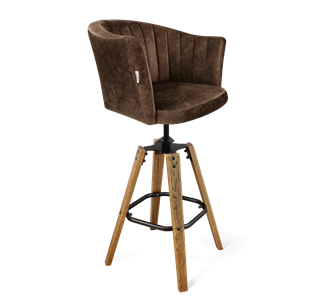 Барный стул SHT-ST42-1 / SHT-S93 (кофейный трюфель/браш.коричневый/черный муар) в Омске