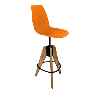 Барный стул SHT-ST29/S92 (оранжевый ral2003/брашированный коричневый/черный муар) в Омске