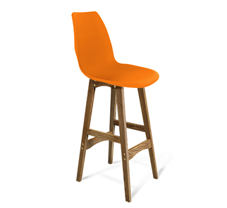 Барный стул SHT-ST29/S65 (оранжевый ral2003/дуб брашированный коричневый) в Омске