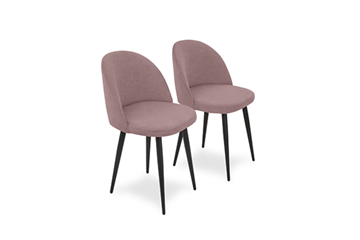 Комплект из 2-х  мягких стульев для кухни Brendoss Лайт розовый черные ножки в Омске