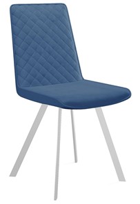 Обеденный стул 202, микровелюр B8 blue, ножки белые в Омске