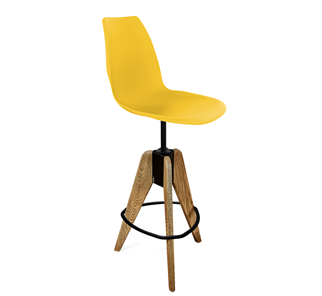 Барный стул SHT-ST29/S92 (желтый ral 1021/брашированный коричневый/черный муар) в Омске