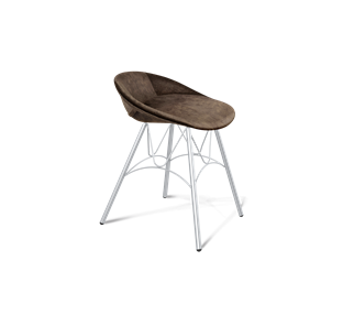 Обеденный стул SHT-ST19-SF1 / SHT-S100 (кофейный трюфель/хром лак) в Омске
