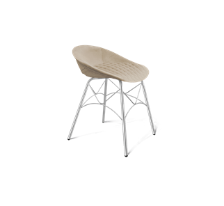 Обеденный стул SHT-ST19-SF1 / SHT-S107 (ванильный крем/хром лак) в Омске