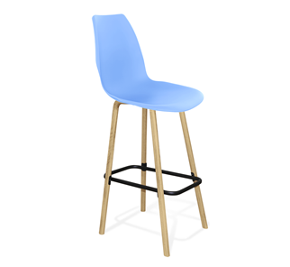 Барный стул SHT-ST29/S94 (голубой pan 278/прозрачный лак/черный муар) в Омске