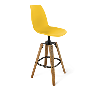Барный стул SHT-ST29/S93 (желтый ral 1021/брашированный коричневый/черный муар) в Омске