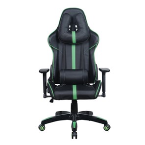 Кресло компьютерное Brabix GT Carbon GM-120 (две подушки, экокожа, черное/зеленое) 531929 в Омске