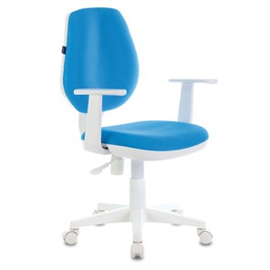 Офисное кресло Brabix Fancy MG-201W (с подлокотниками, пластик белый, голубое) 532411 в Омске