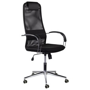 Офисное кресло Brabix Premium Pilot EX-610 CH (хром, ткань-сетка, черное) 532417 в Омске