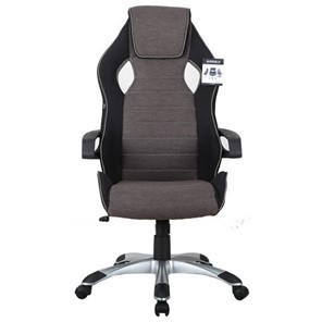Кресло Brabix Techno GM-002 (ткань, черное/серое, вставки белые) в Омске