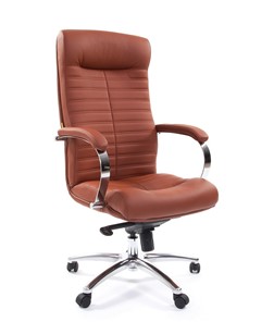Офисное кресло CHAIRMAN 480 Экокожа Terra 111 (коричневая) в Омске