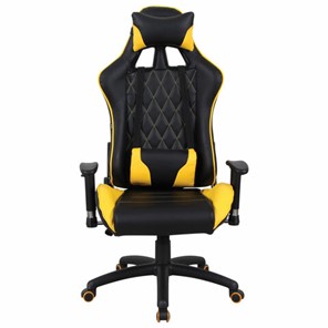 Кресло компьютерное Brabix GT Master GM-110 (две подушки, экокожа, черное/желтое) 531927 в Омске