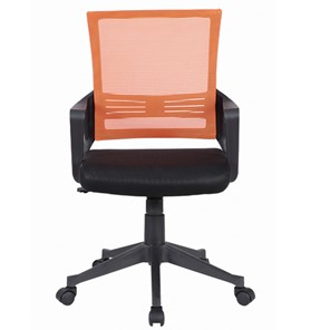 Кресло компьютерное Brabix Balance MG-320 (с подлокотниками, комбинированное черное/оранжевое) 531832 в Омске