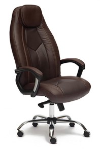 Компьютерное кресло BOSS Lux, кож/зам, коричневый/коричневый перфорированный, арт.9816 в Омске