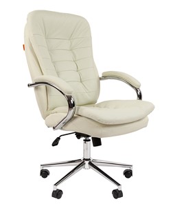 Офисное кресло CHAIRMAN 795 кожа, цвет белый в Омске
