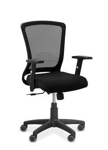 Офисное кресло для персонала Фьюжн, сетка/ткань TW / черная/черная в Омске